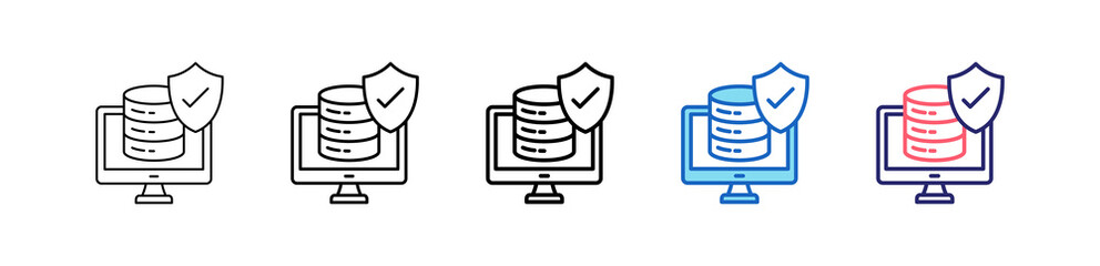 Online Security Icon In 5 Different Styles Set Collection.   