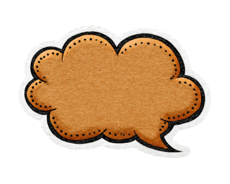 Cartoonish, textured speech bubble