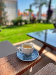 cup of coffee on the table