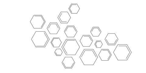 Modern and seamless pattern in design with hexagonal molecular structures in technology background. Abstract cube hexagon shape background. Hexagons pattern. Abstract background template science.