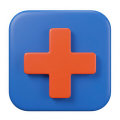 Obraz premium Orange medical cross icon isolated on transparent background
