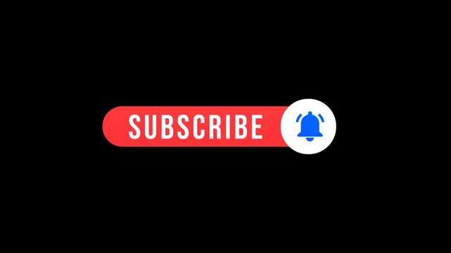 Subscribe and Reminder Button Animation. Animated subscribe button for youtube on transparent background. Full HD. 4K