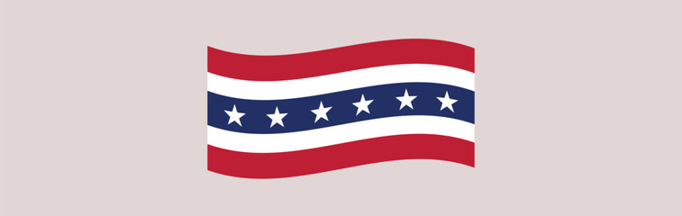 american flag color. abstract banner design element for election campaign, patriotic event. transparent png and vector