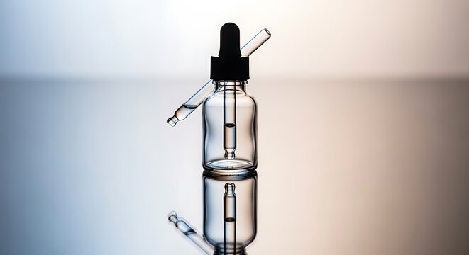 Aromatic elixir in a bottle with pipette for personalized wellness and beauty