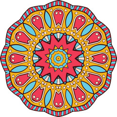 a colorful flower design with circular center Free Vector.eps