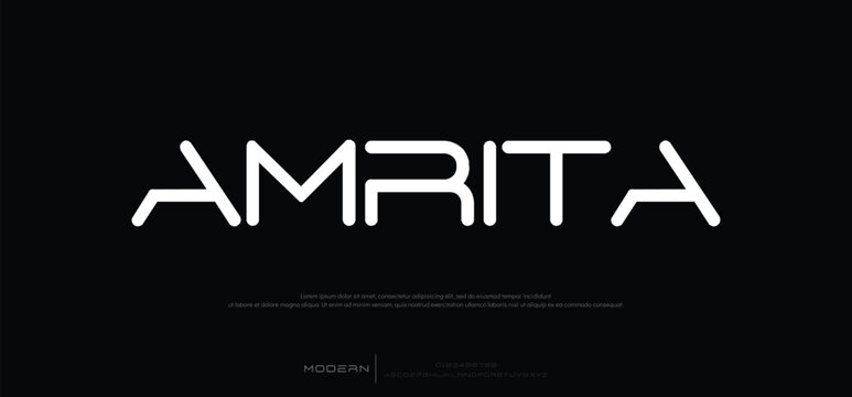 Amrita modern minimal flat alphabet capital letter logo design