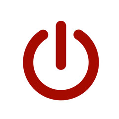 red power button icon vector on white background. log out icon