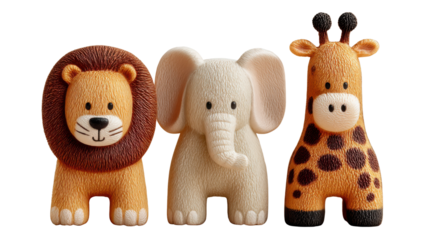 Colorful Animal Figurines of Lion Elephant and Giraffe for Kids
