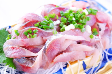 アジのたたき - とれたての味を包丁で細かく切り刻んだ、アジのたたき
