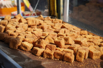 Street food, Indonesia, captured on August 6, 2025. Local dishes with bold spices and vibrant flavors served in casual outdoor setting