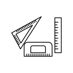 School supplies icon design with outline style