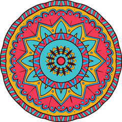 a colorful flower design with circular center Free Vector.eps