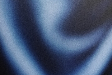 Dark blue black abstract grainy background, glowing vibrant color gradient wave shape, noise texture poster header banner cover design