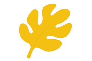 Obraz premium Displaying a simple yellow fig leaf against a transparent background, perfect for enhancing autumn-themed designs and projects