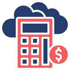 Cloud Accounting  solid color icon