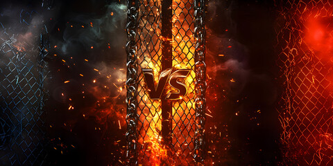 Versus battle banner concept MMA fight night box, Versus Battle banner image, competition versus vs poster design