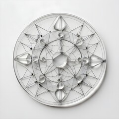 Minimalist Glass Mandala on White Background