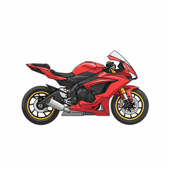 Sleek Red and Black Sport Motorcycle with Modern Aerodynamic Design