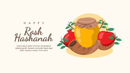 vector rosh hashanah poster template