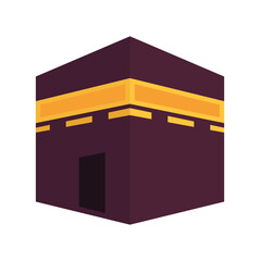 Kaaba islamic building vector illustration, kaaba clip art, ka'ba mecca flat icon for muslim islam religion