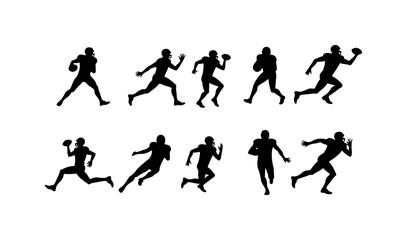 American Football helmet, sports, running   Vector graphics Set" vector bundle