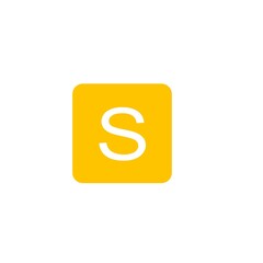 Fototapeta premium A bright yellow square with a white S in the center, also with rounded corners and a clean, simple look.