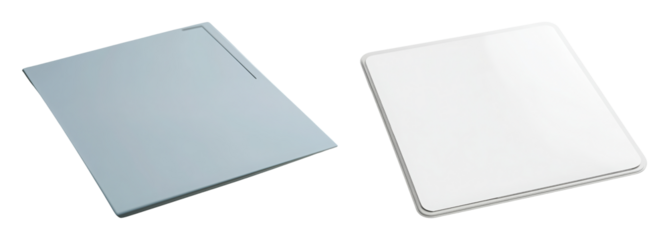 Two Blank Digital Tablets One Light Blue One White On A Transparent Background Ready To Isolate Transparent Background