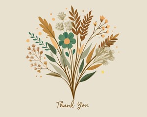 Floral greeting card with hand drawn wildflowers. Vector illustration,cute flowers and leafs isolated icon vector illustration desing vector illustration desing