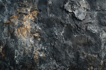 Dark, textured stone surface with uneven, rough patches and subtle golden highlights