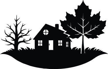 rustic autumn vector silhouette elements ideal for seasonal fall clipart decorations