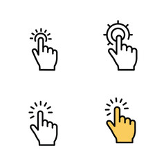 Hand Cursor Clicking or Pointing Icon Set vector illustration with Different Styles