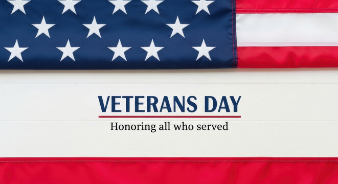 American flag waving proudly honoring veterans day with a message of gratitude and remembrance