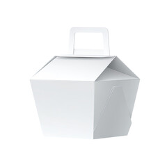 White takeout container with handle