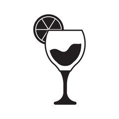 Citrus Martini glass icon symbol collection on white background.