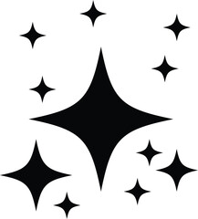 Star sparkle icon. Retro futuristic sparkle icons. shining star shape. decorative ornamental creative festive abstract elements. shiny twinkle yellow stars
