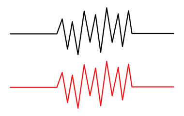 heart rhythm set , Electrocardiogram, ECG - EKG signal, Heart Beat pulse line concept design element isolated on transparent background, Concept of sport. Signs of rhythm in eps 10.
