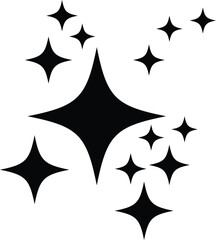 Sparkle stars icon. Twinkle stars icons. park glitter symbol. magic party light. Shining stars collection. flash stars sign
