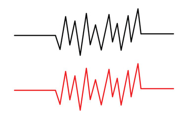 heart rhythm set , Electrocardiogram, ECG - EKG signal, Heart Beat pulse line concept design element isolated on transparent background, Concept of sport. Signs of rhythm in eps 10.