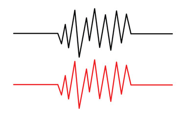 Heartbeat line collection with heart symbol, cardiology, medical pulse, ECG, EKG design, healthcare clipart vector illustration, health monitoring, digital heartbeat graphics in eps 10.
