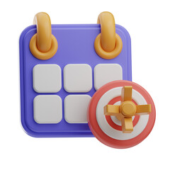 Colorful calendar with clock icon, ideal for promoting time management, scheduling, productivity, and organizational tools in digital content.