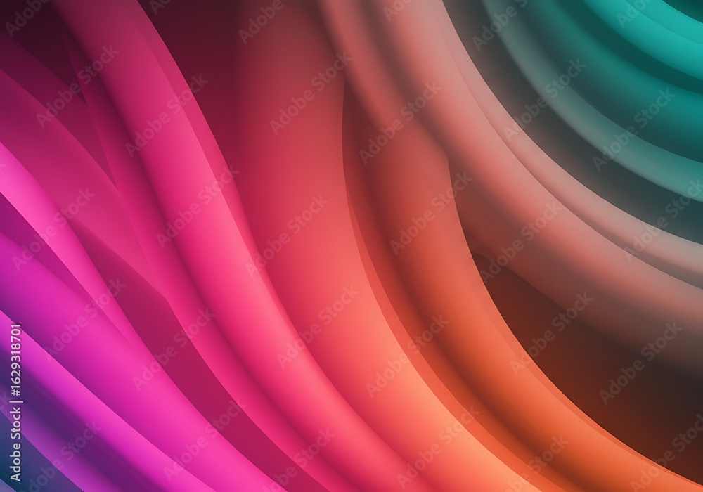 Wall mural an abstract wallpaper with blurred, smooth lines and a stunning gradient color palette of fuchsia an