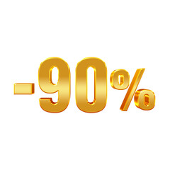  -90% – Massive Discount 90 Percent Golden Icon