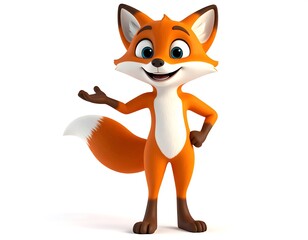 Obraz premium Cartoon fox character posing