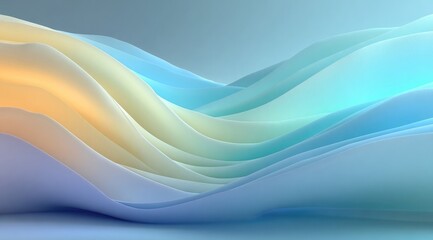 Fototapeta premium Abstract pastel wave landscape