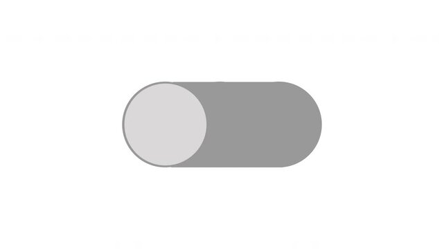 animated simple toggle on off in cyan color in white background 4k video