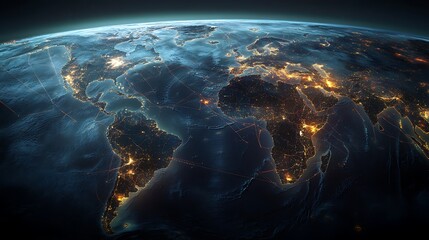World night lights from space