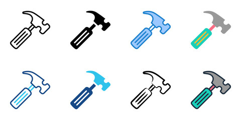 Hammer icon set multiple style collection 
