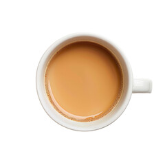 Top-down view of a cup of tea