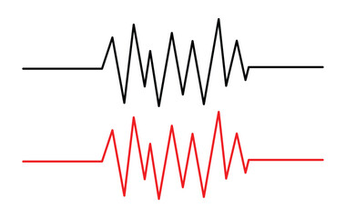 Heartbeat line collection with heart symbol, cardiology, medical pulse, ECG, EKG design, healthcare clipart vector illustration, health monitoring, digital heartbeat graphics in eps 10.