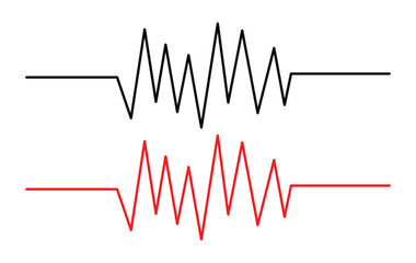 Heartbeat line collection with heart symbol, cardiology, medical pulse, ECG, EKG design, healthcare clipart vector illustration, health monitoring, digital heartbeat graphics in eps 10.